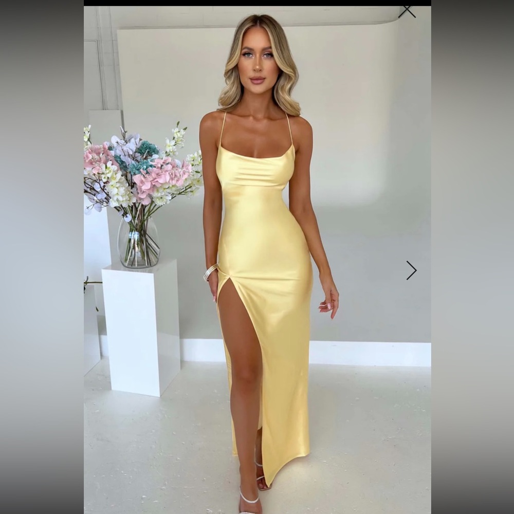 Yellow Satin Dress